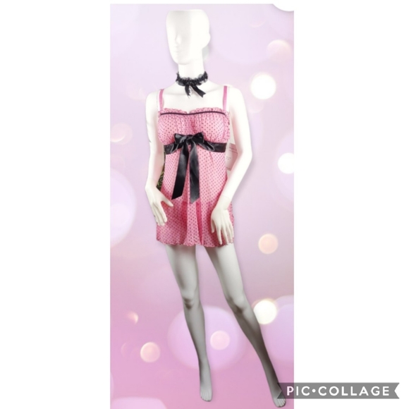 MEDIUM or LARGE pink pokadot babydoll - Picture 5 of 8